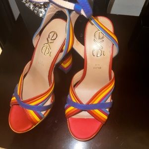 EXE MULTICOLORED PLATFORM HEELED SANDALS OPHELIA-832